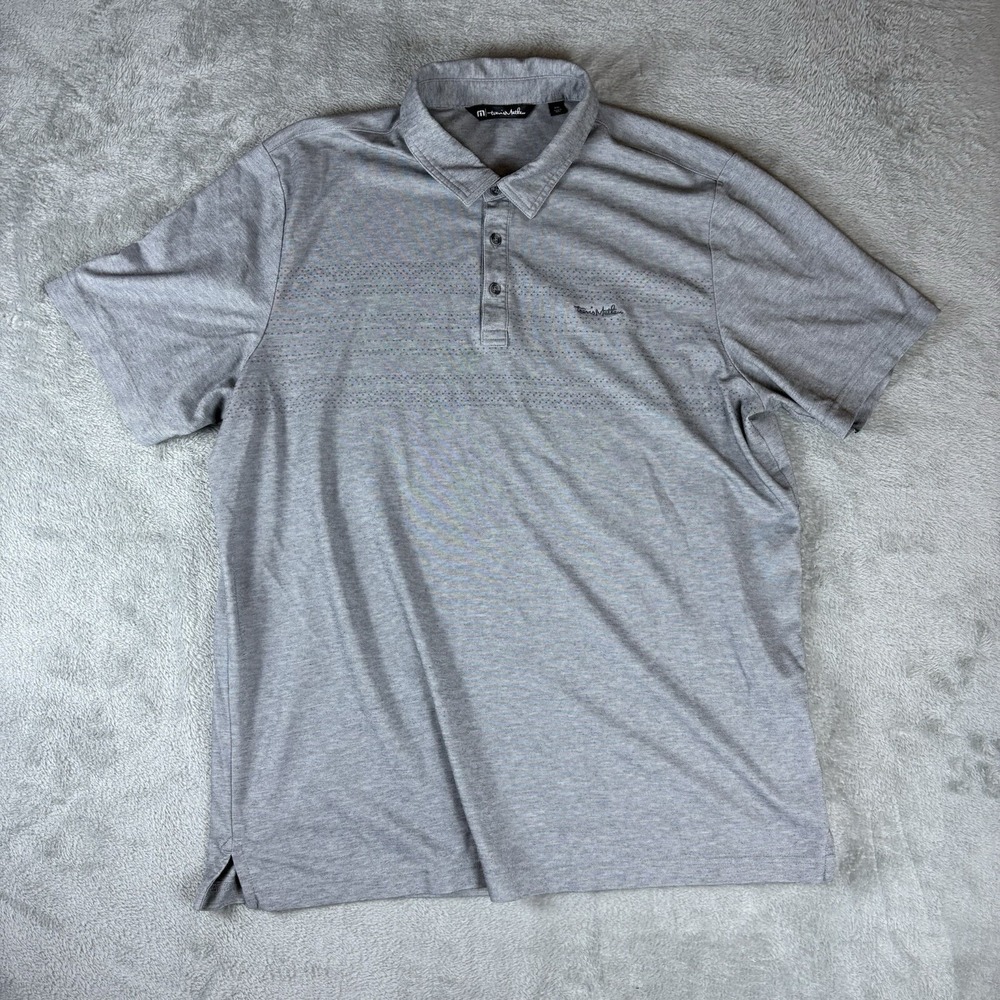 Travis Mathew Polo Shirt Men's XXL 2XL Grey Performance Cotton Golf